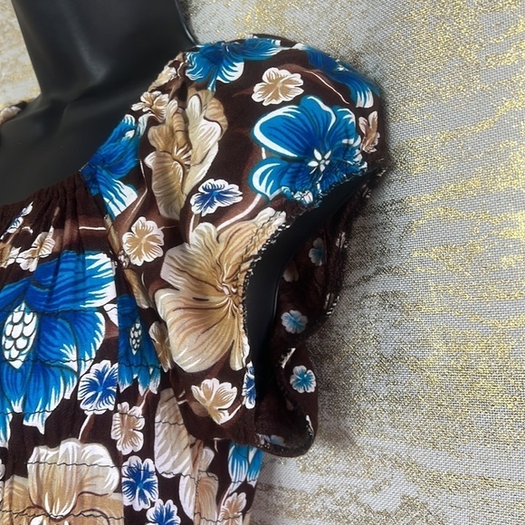 Women’s Brown/Cream Floral Print Tiered Maxi Dress - Picture 6 of 12